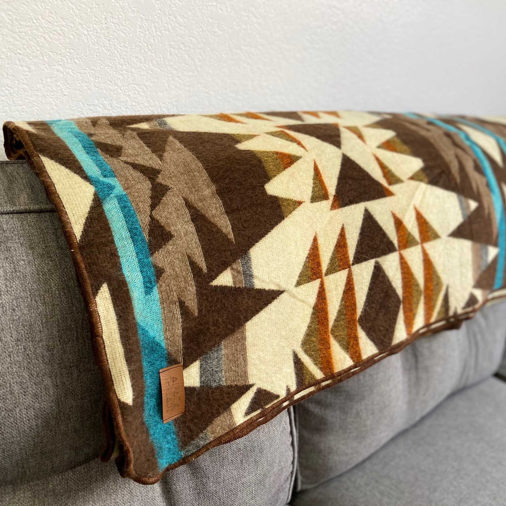 Andean Alpaca Wool Blanket - Cowboy