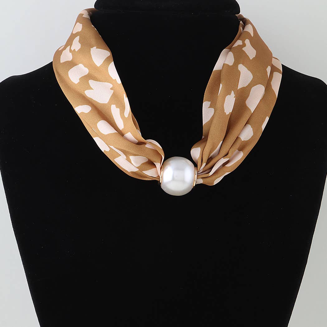 3AM BY H&D ACCESSORIES - Scarf Pearl Slider Choker Necklace