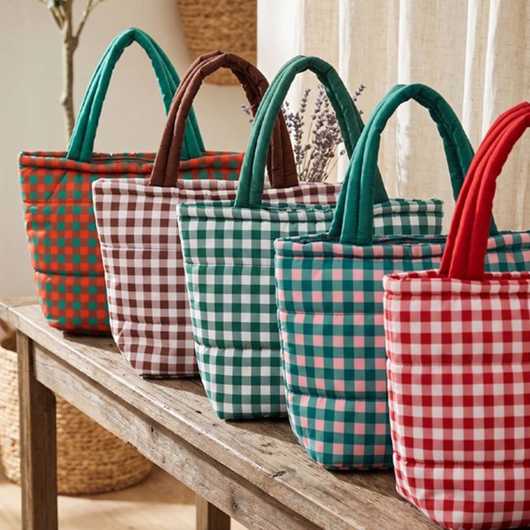 3AM BY H&D ACCESSORIES - Gingham Quilted Puffer Tote