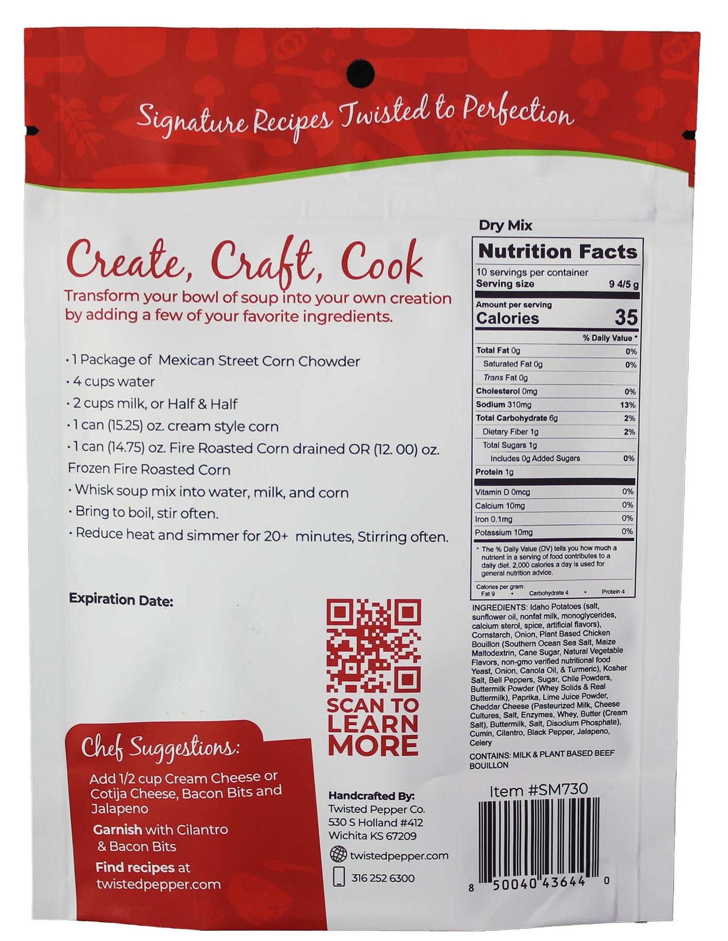 Twisted Pepper Co - Mexican Street Corn Chowder Soup Mix