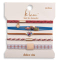 K'lani hair tie bracelets - "Dolce Vita" Floral Glass Beads with Gold Accents Hair Tie Bracelets
