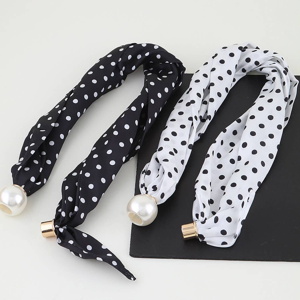 3AM BY H&D ACCESSORIES - Classic Polka Dot Scarf Wrap Necklace