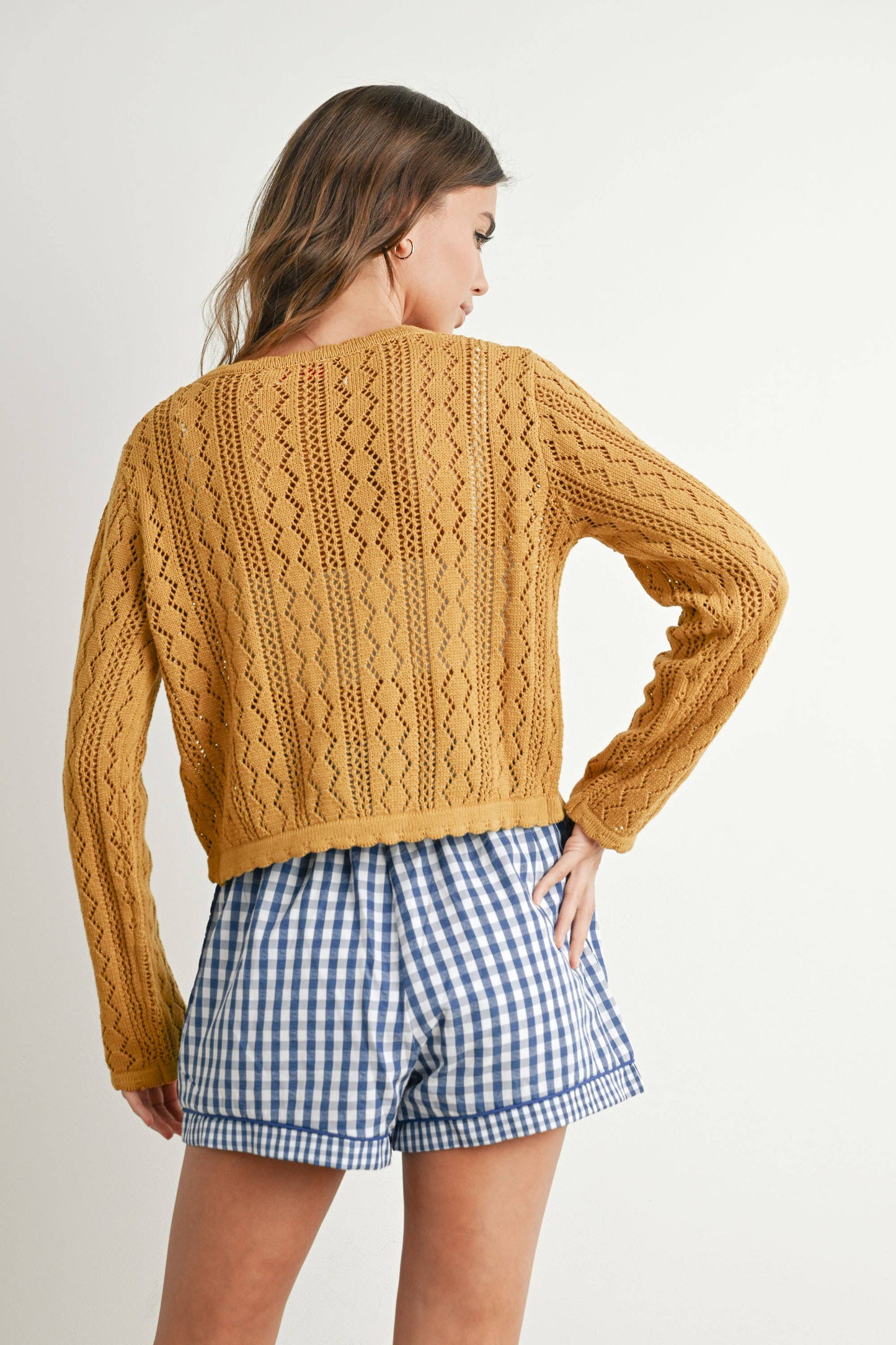 Garterized Gingham Shorts