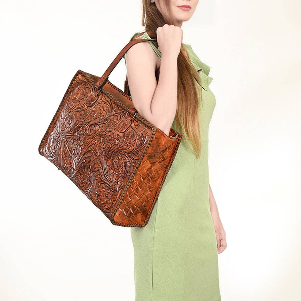 Tote Genuine Leather women bag western Bag
