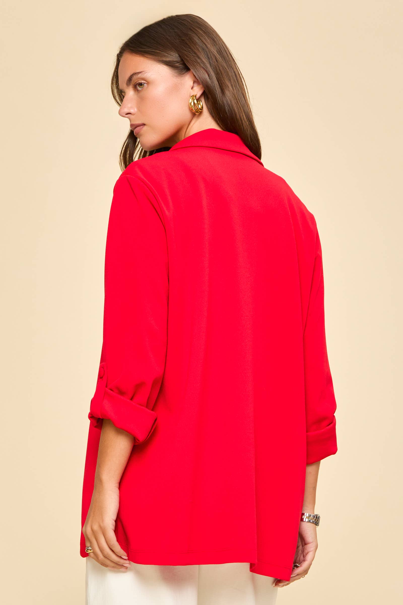 Open Front Boyfriend Blazer