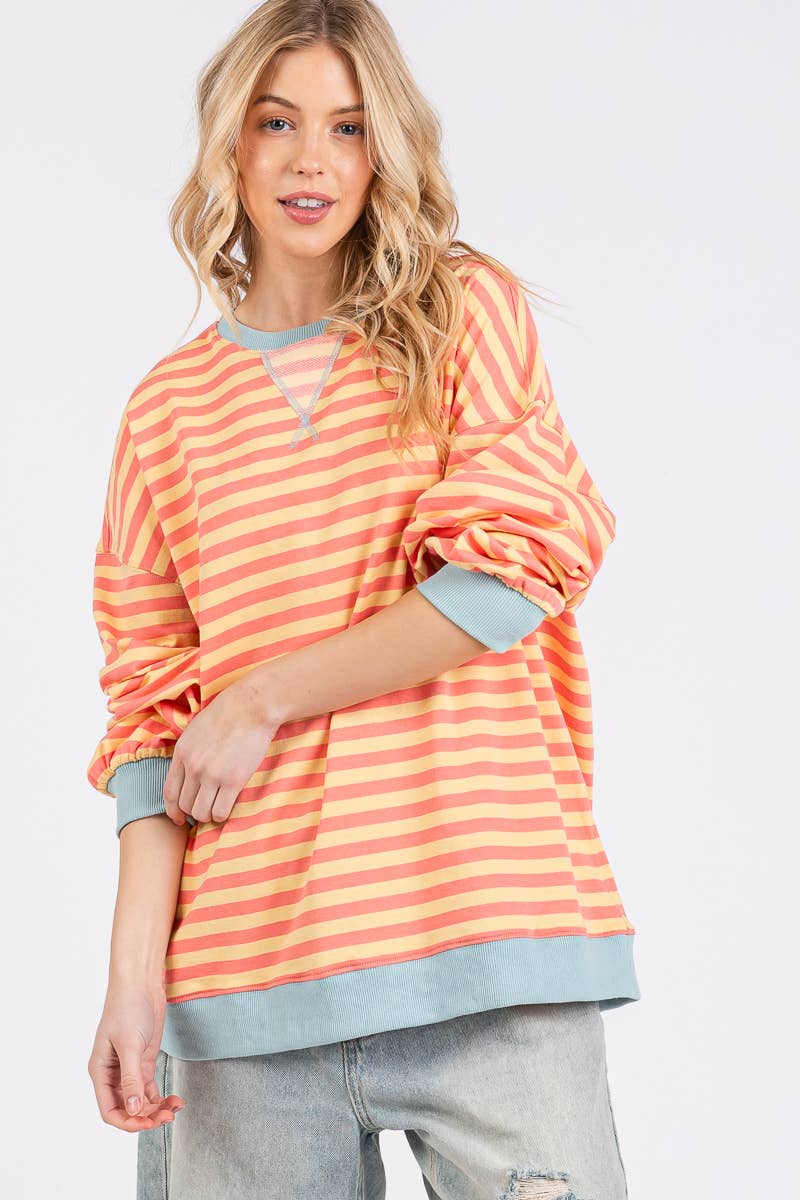 MULTI COLOR STRIPED SWEATSHIRT