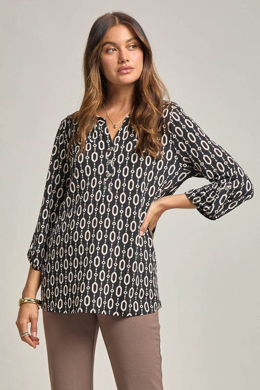 Multi Color Lizzy Faux Pocket Top