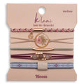 K'lani hair tie bracelets - "Bloom" Maroon and Pink with Pressed Flowers Hair Tie Bracelets