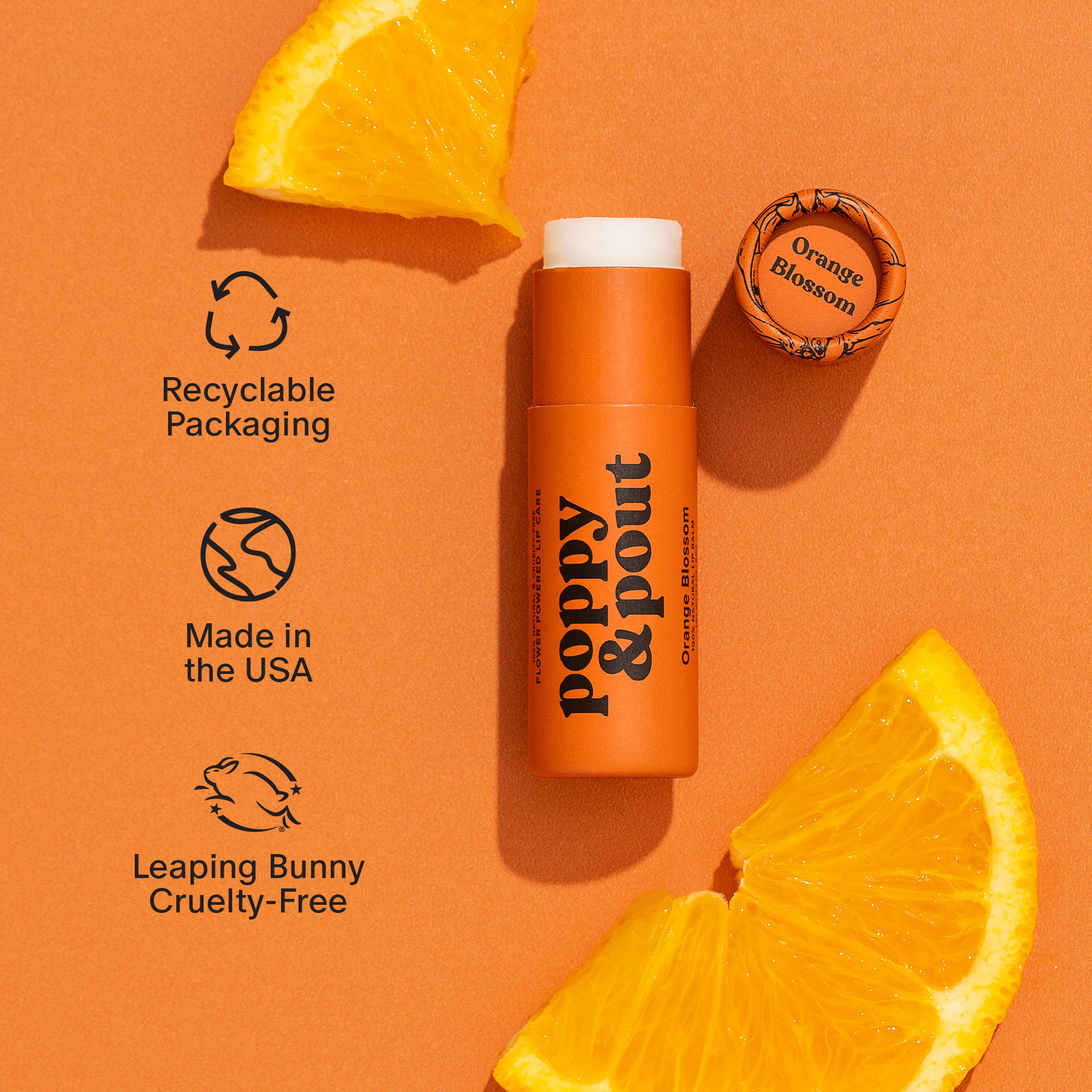 Poppy & Pout - Lip Balm, Orange Blossom