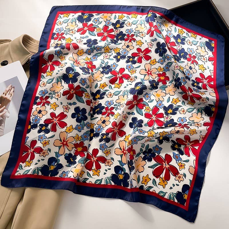 JOSSLYN by wall to wall - LARGE FLORAL PRINT BANDANA SCARF | 40SC652