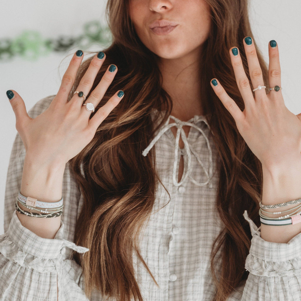 K'lani hair tie bracelets - "Tide" Seashell Beach Vibe Hair Tie Rings