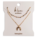 K'lani hair tie bracelets - "Imagine" Gold Rainbow with Colorful Beads Necklace Set