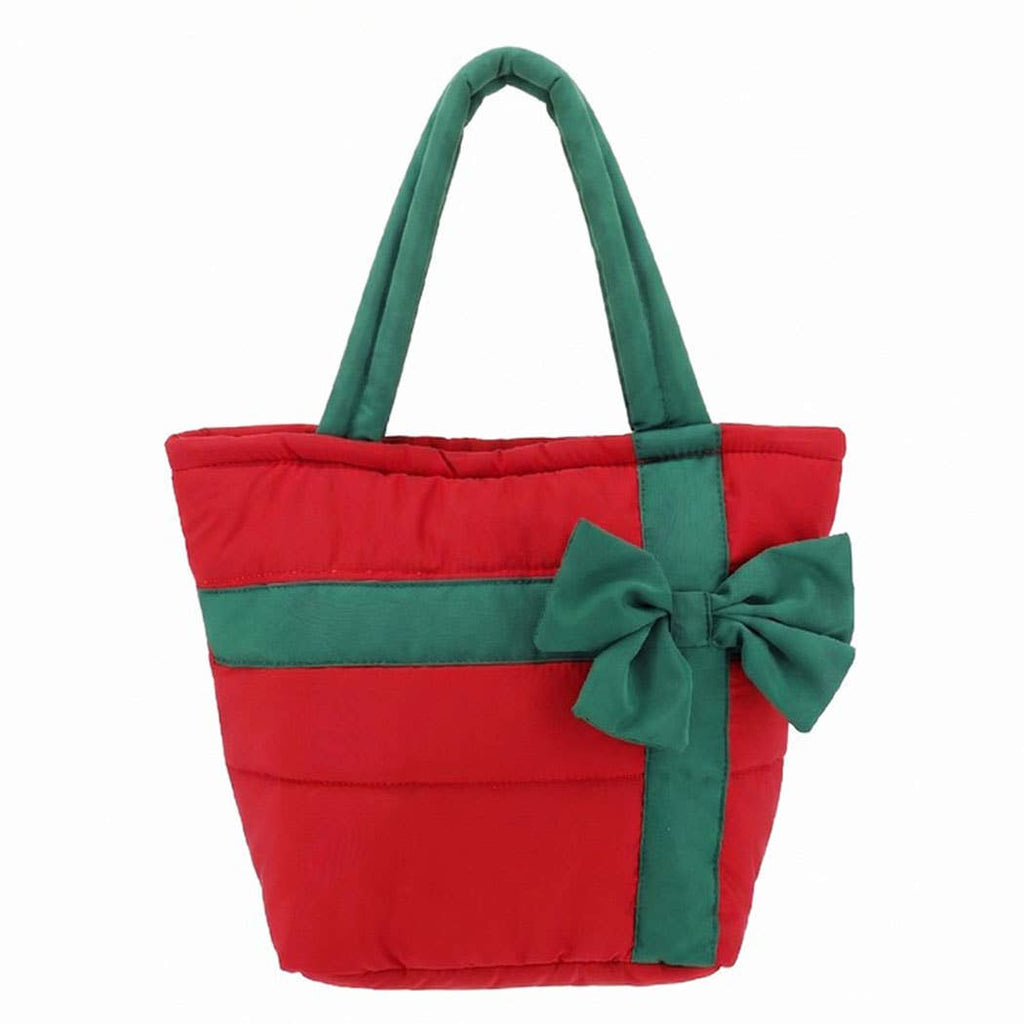 3AM BY H&D ACCESSORIES - Bow Detail Gift Box Quilted Puffer Tote