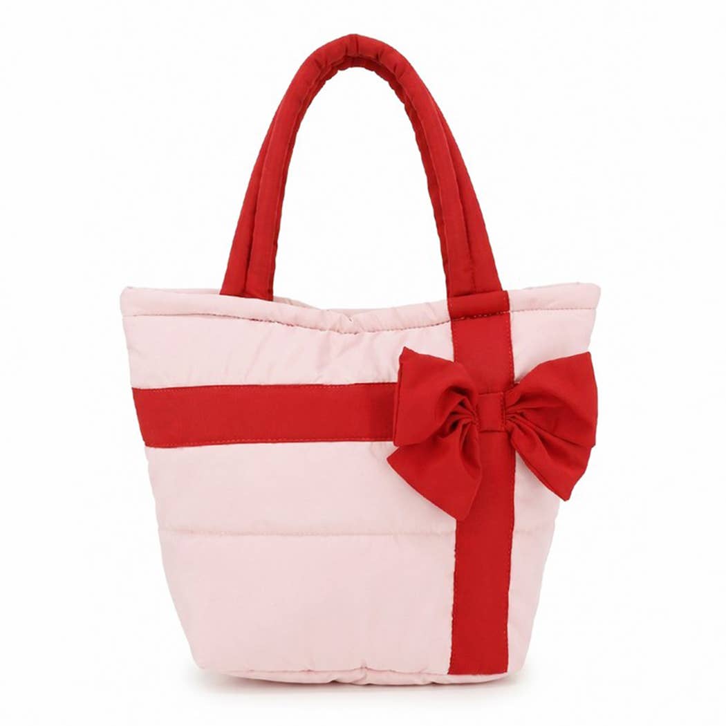 3AM BY H&D ACCESSORIES - Bow Detail Gift Box Quilted Puffer Tote