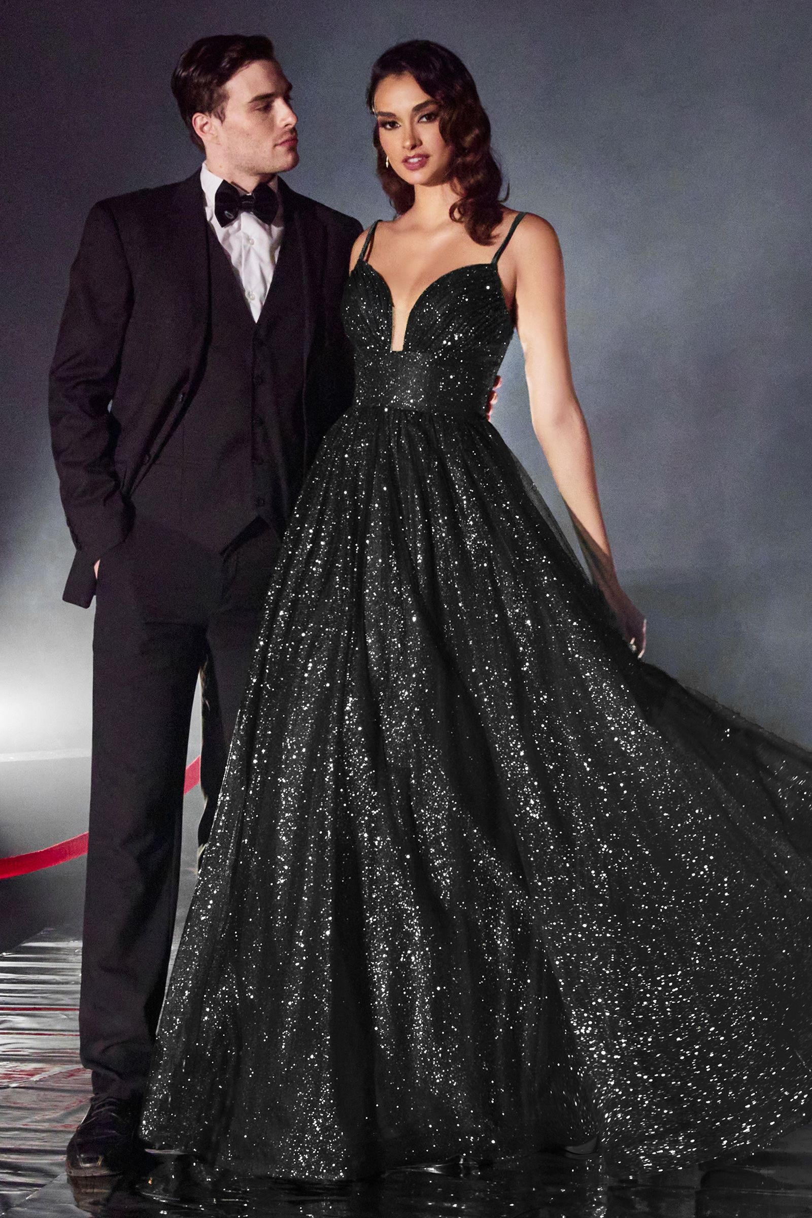 Radiant Magnificent Layered Graduation Glitter Tulle Ball Gown - CDCD996