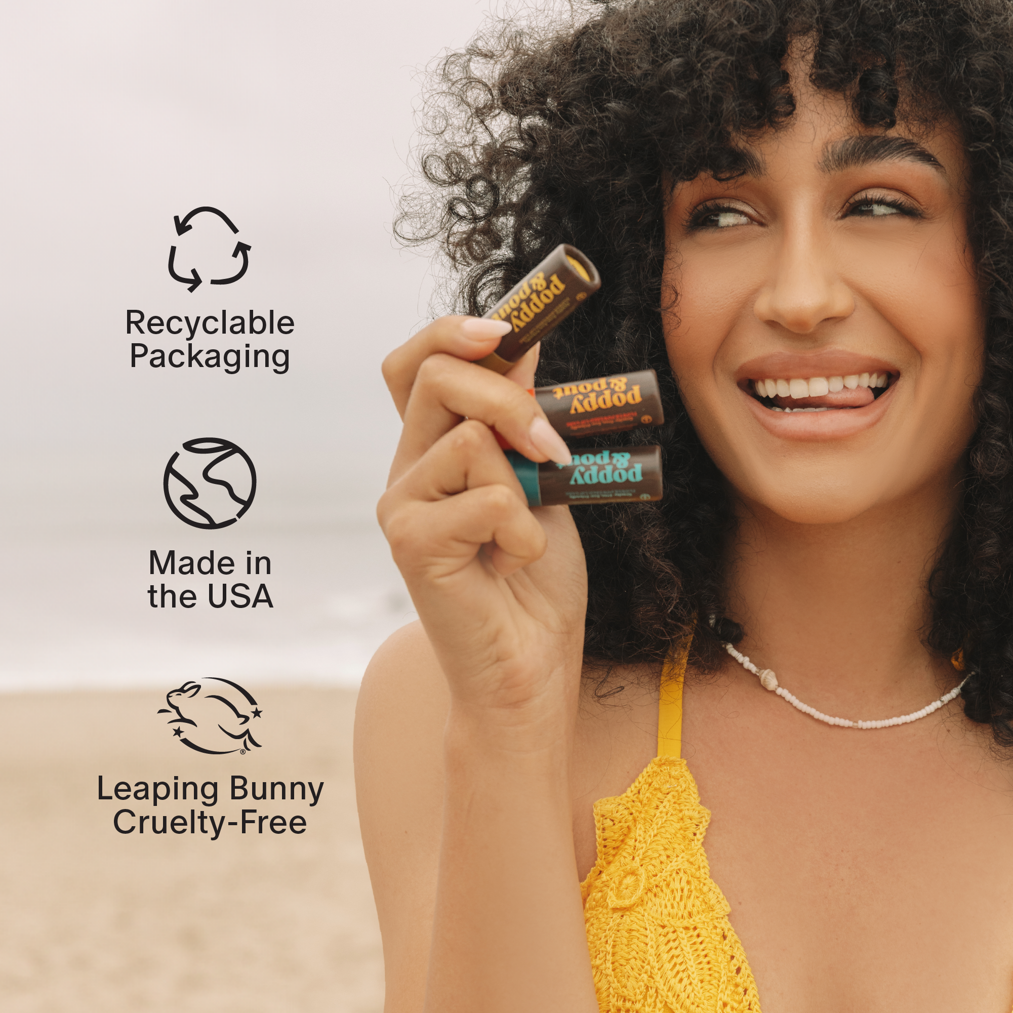 Poppy & Pout - Lip Balm, Retro Surf, Coconut Coast