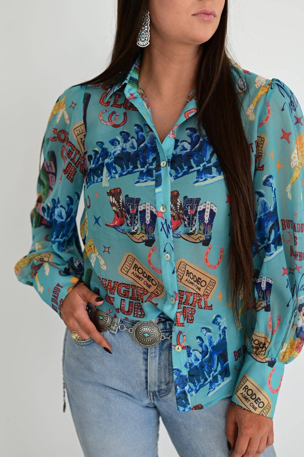 TURQUOISE COWGIRL COLLAGE