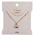 K'lani hair tie bracelets - "Rise" Gold and Cream Sunrise Necklace Set