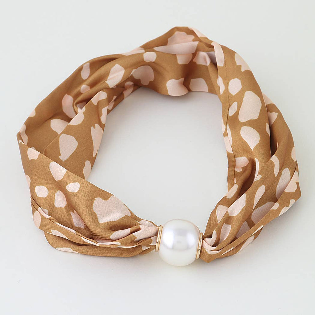 3AM BY H&D ACCESSORIES - Scarf Pearl Slider Choker Necklace