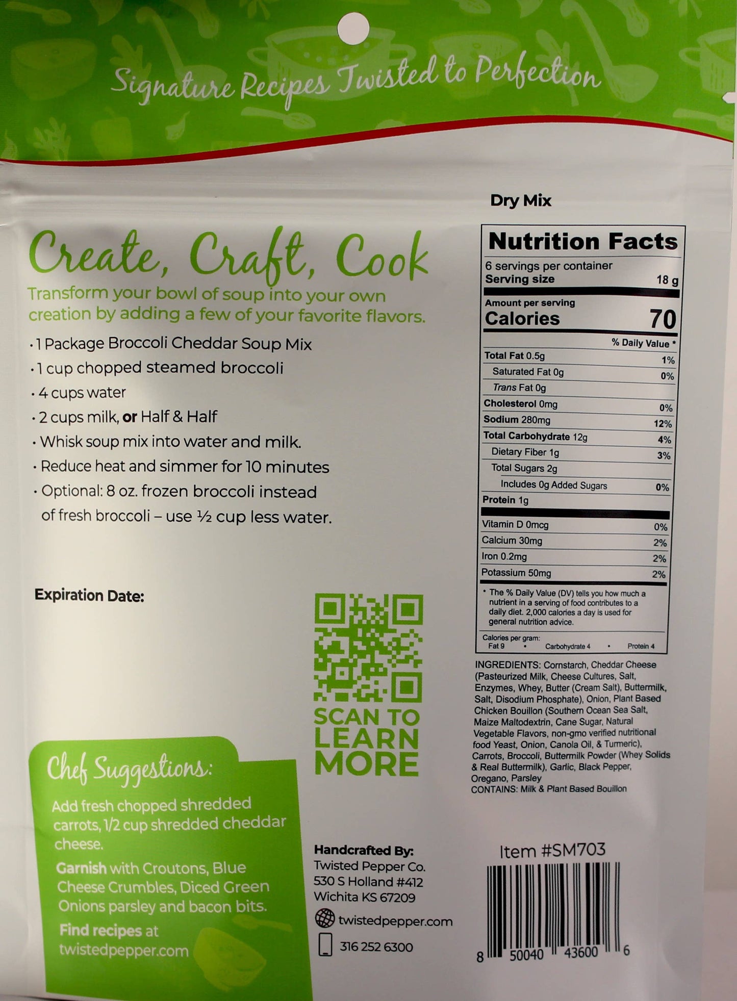 Twisted Pepper Co - Broccoli Cheddar Soup Mix