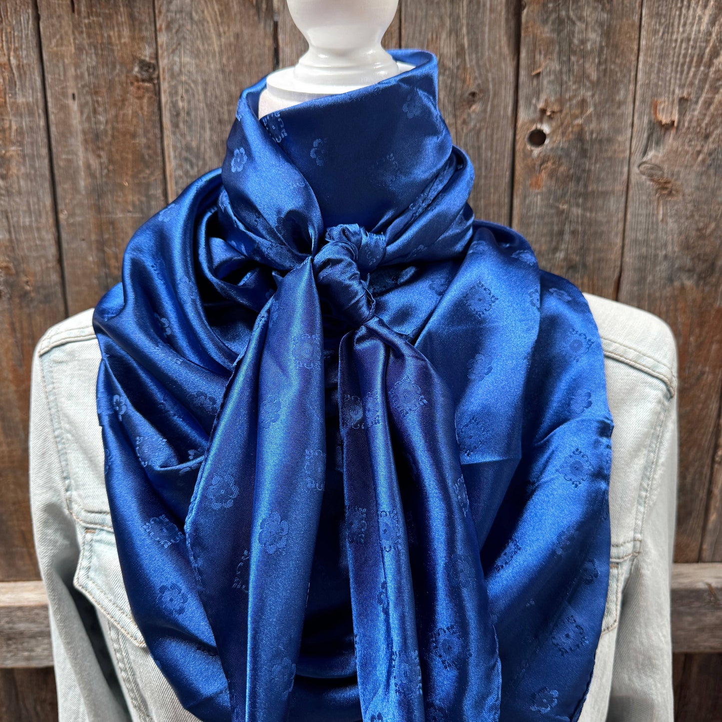 Rodeo Drive - 42X42"  Cobalt Jacquard XL Wild Rag / Scarf WR3509