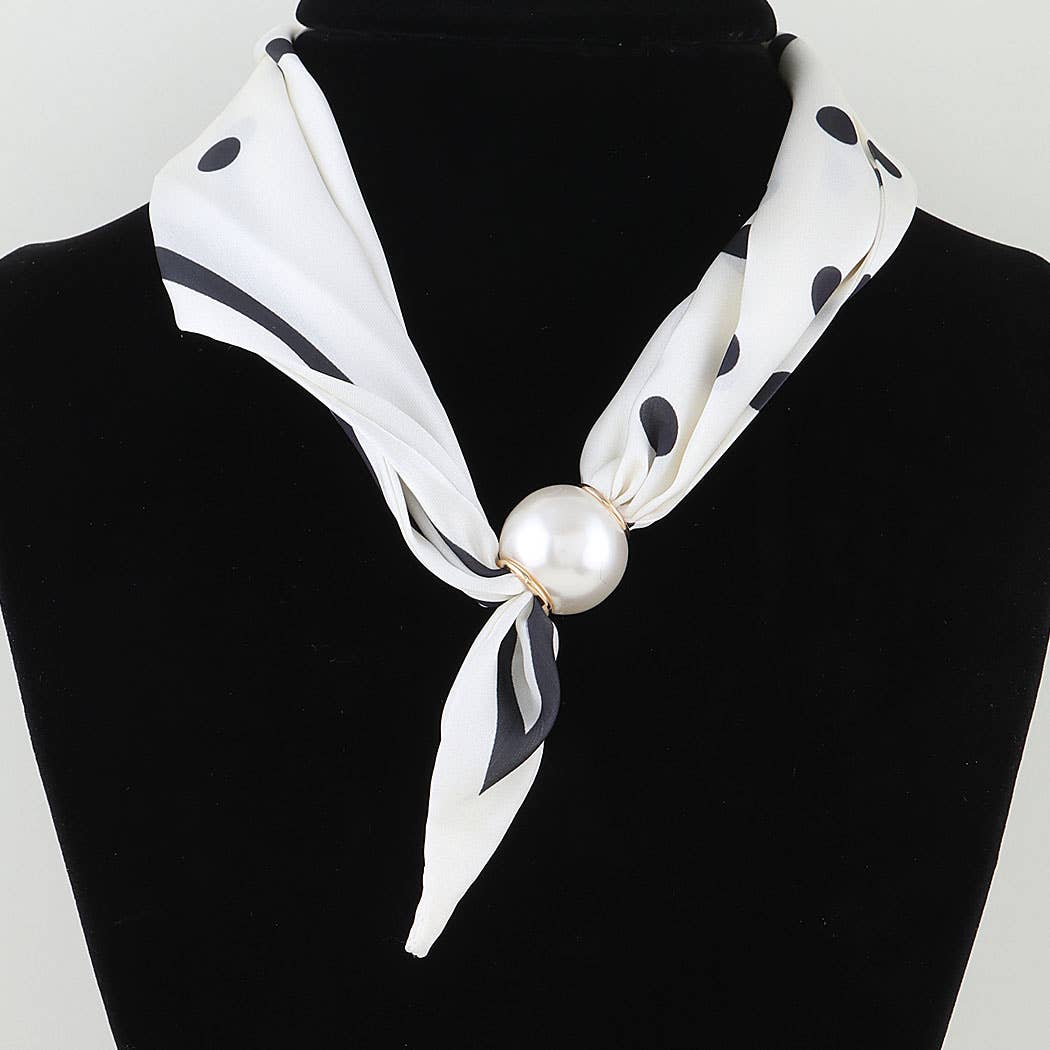3AM BY H&D ACCESSORIES - Polka Dot Beaded Scarf Wrap Necklace