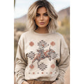 AZTEC COWBOY MINERAL GRAPHIC SWEATWHIRTS: Mineral Oatmeal