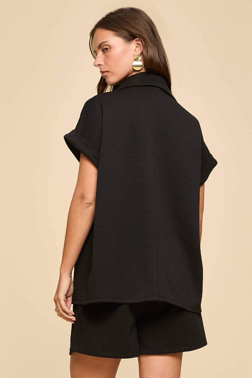 2-Piece Dolman Sleeve Top + Pleated Shorts Set