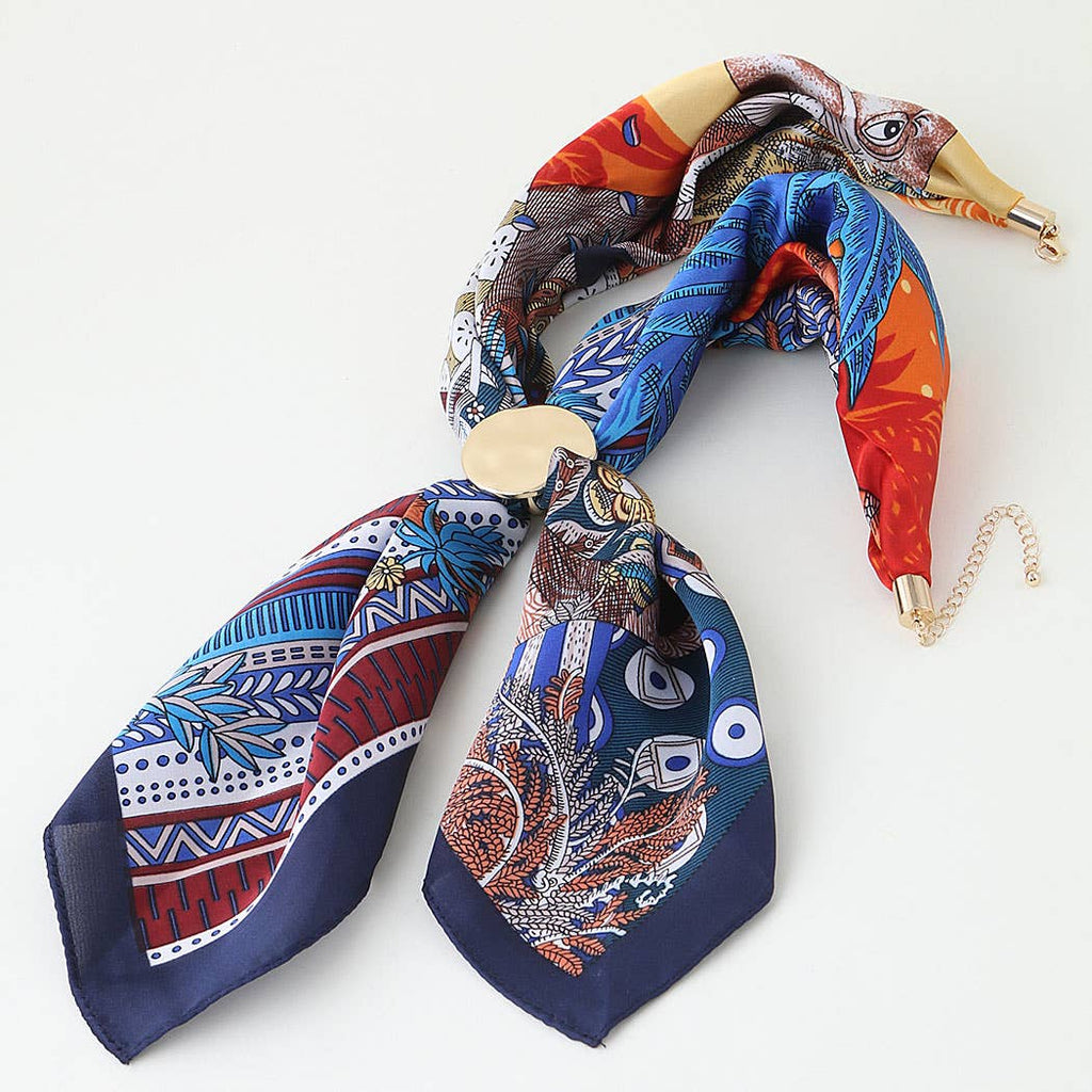 3AM BY H&D ACCESSORIES - Hammered Fabric Scarf Wrap Necklace