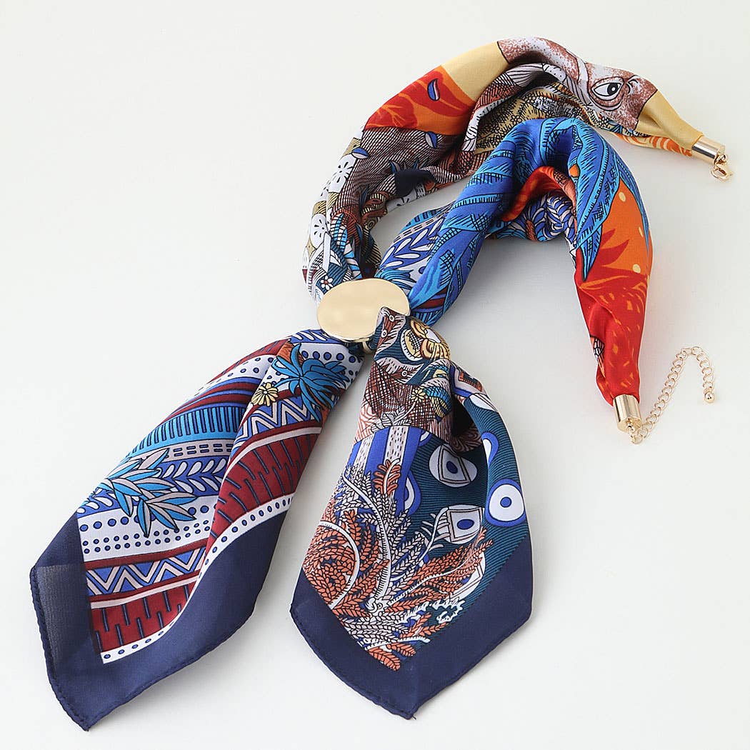 3AM BY H&D ACCESSORIES - Hammered Fabric Scarf Wrap Necklace