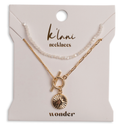 K'lani hair tie bracelets - "Wonder" Gold Star with White Bead Necklace Set