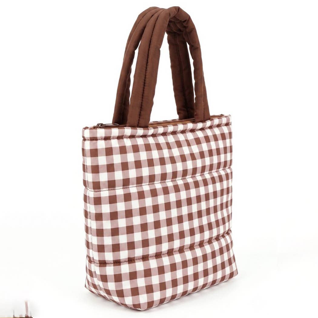 3AM BY H&D ACCESSORIES - Gingham Quilted Puffer Tote