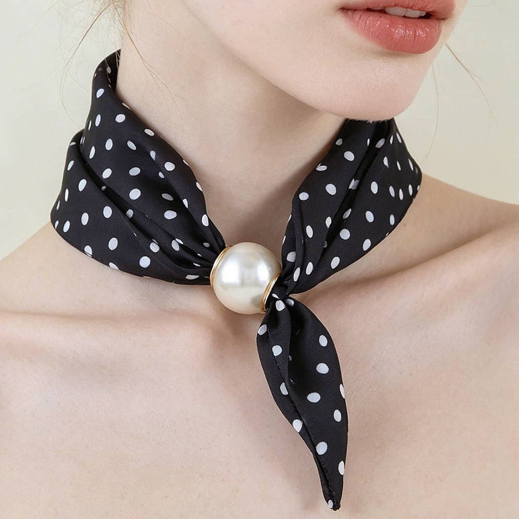 3AM BY H&D ACCESSORIES - Classic Polka Dot Scarf Wrap Necklace