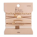 K'lani hair tie bracelets - "Rise" Cream and Tan With Gold and Sun Accents Hair Tie Bracelets