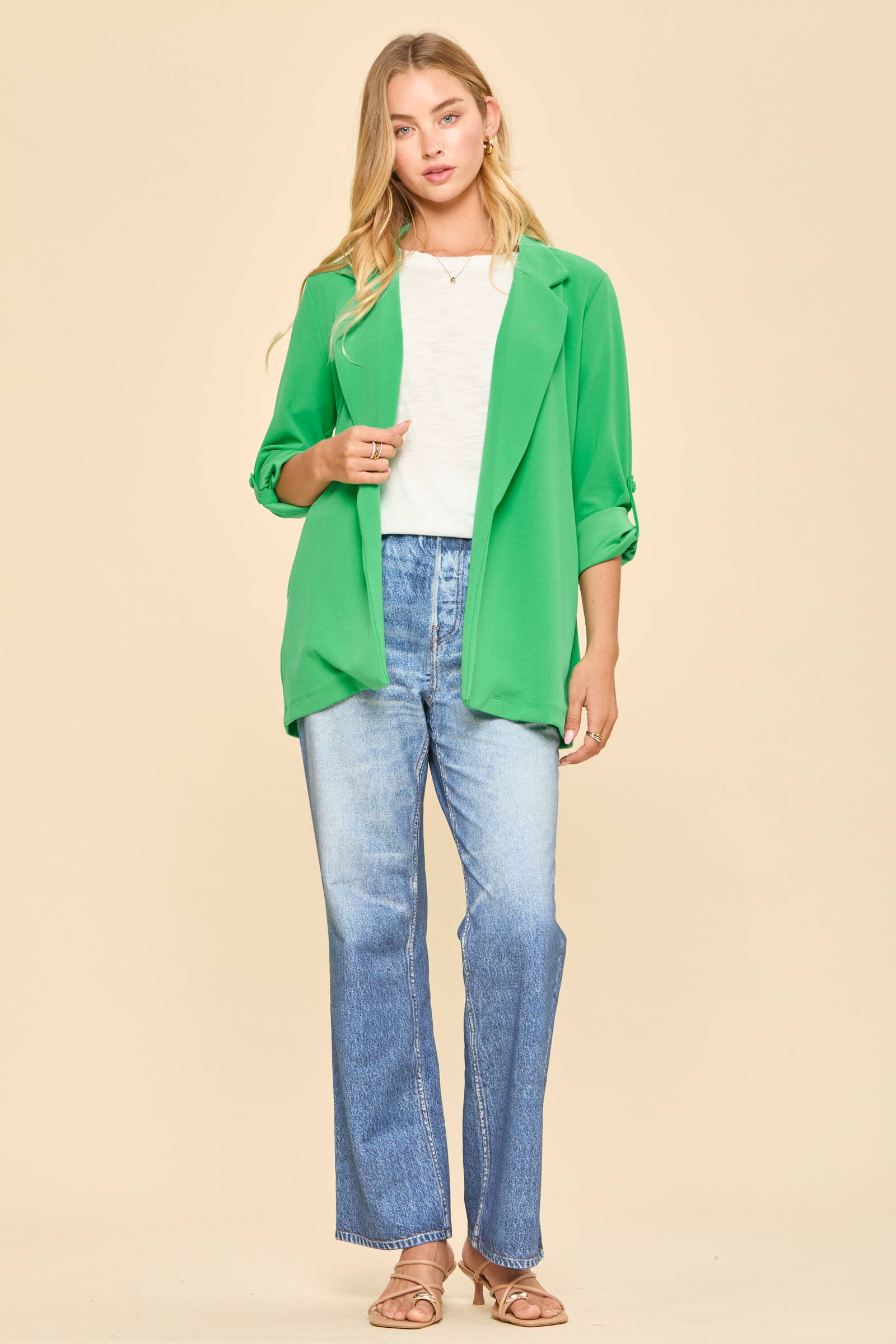Open Front Boyfriend Blazer