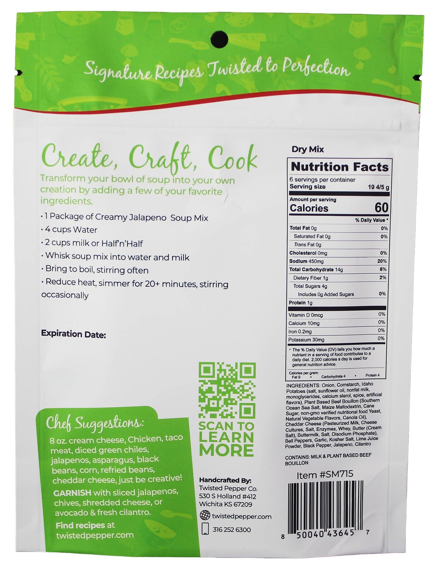 Twisted Pepper Co - Creamy Jalapeno Soup Mix