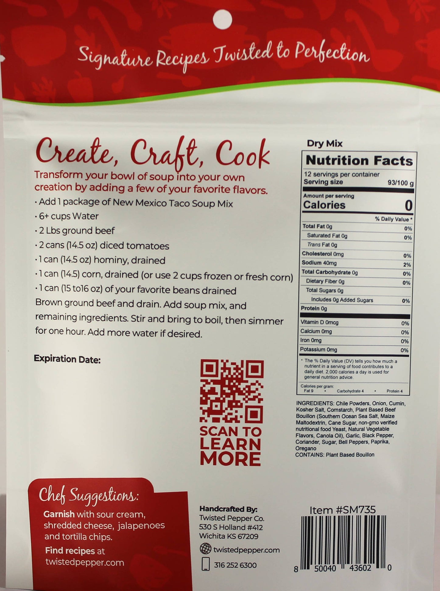 Twisted Pepper Co - New Mexico Taco Soup Mix
