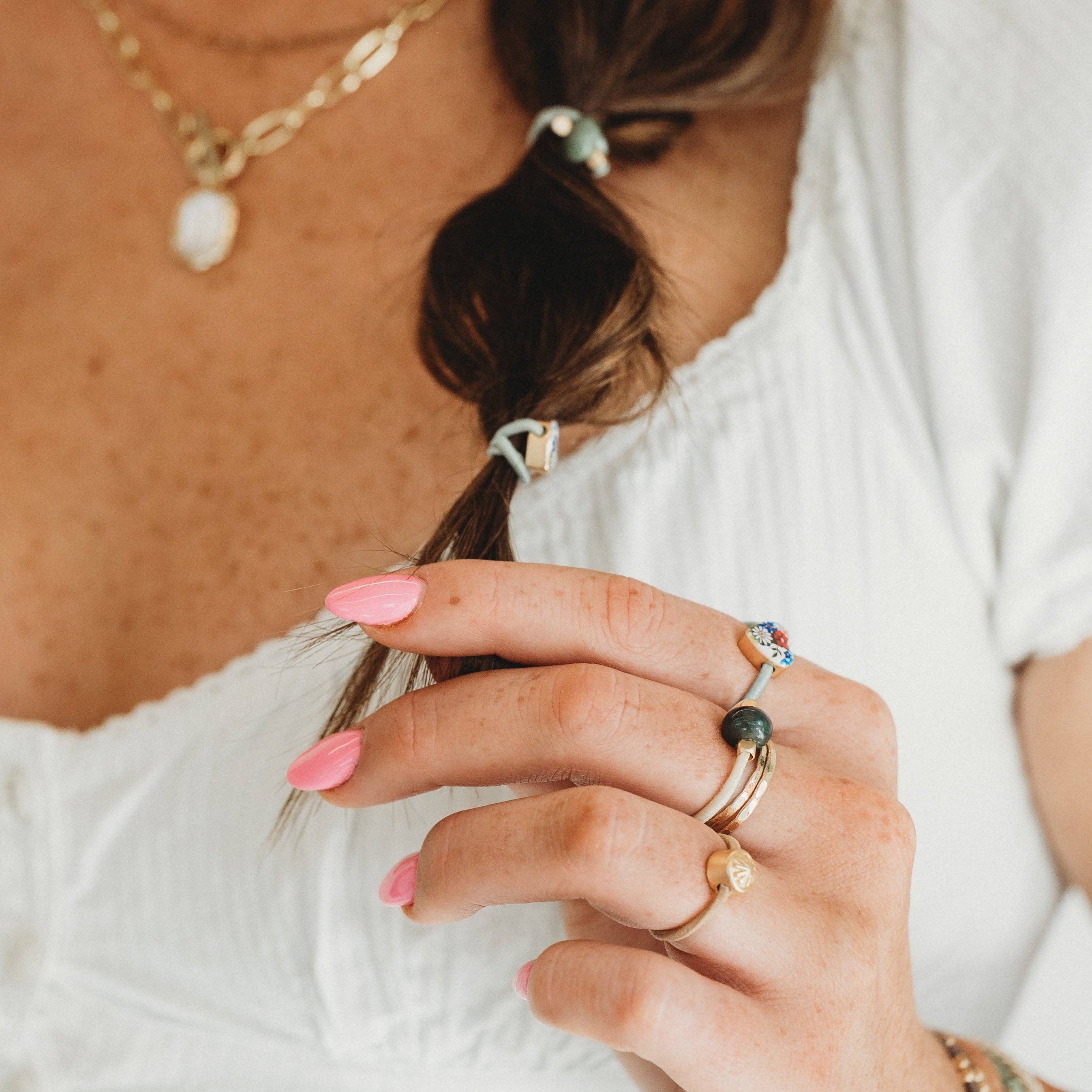 K'lani hair tie bracelets - "Terra' Earth Tones Hair Tie Rings