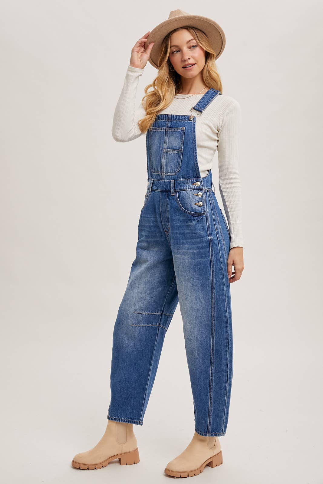 Bluivy - DENIM BARREL OVERALLS