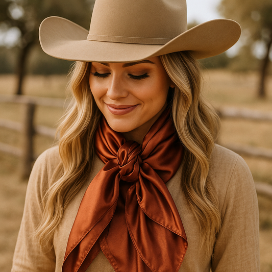 Rodeo Drive - 35X35" Solid Rust Wild Rag / Scarf WRS16