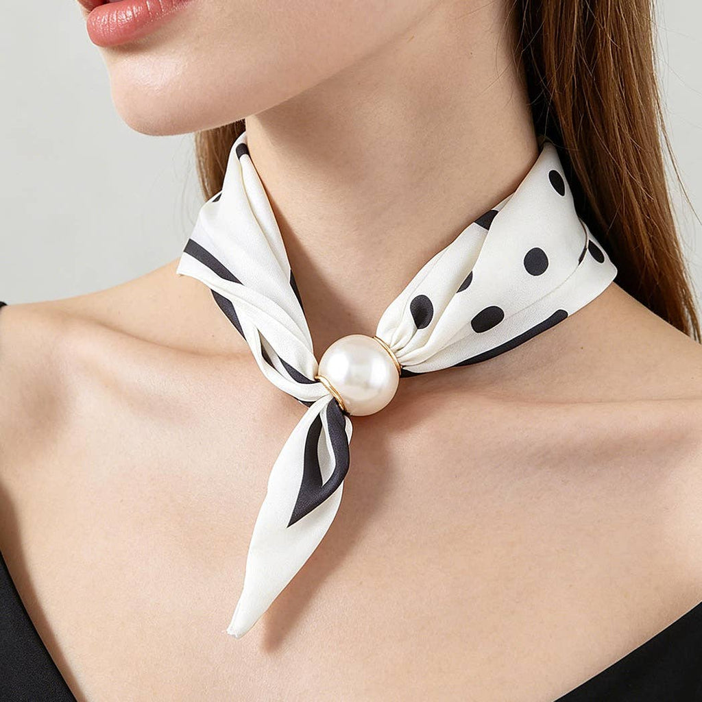 3AM BY H&D ACCESSORIES - Polka Dot Beaded Scarf Wrap Necklace