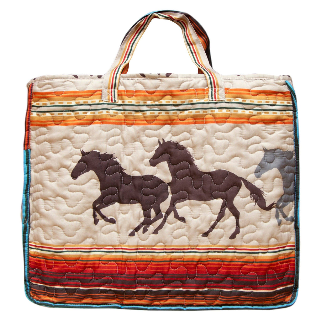 Linen Mart - Western Stripe Quilt Set: Queen
