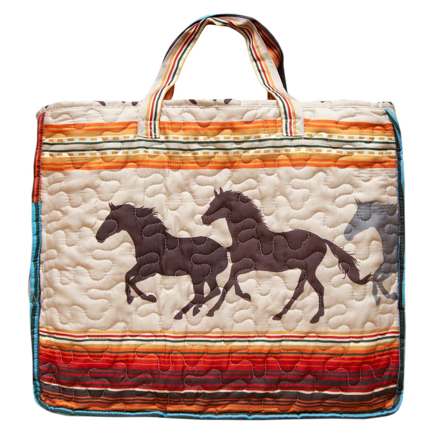 Linen Mart - Western Stripe Quilt Set: Queen