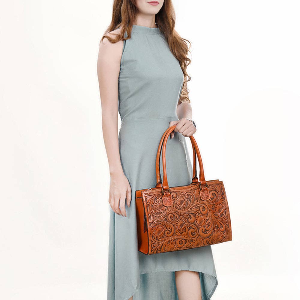 Tote Genuine Leather women bag western Bag