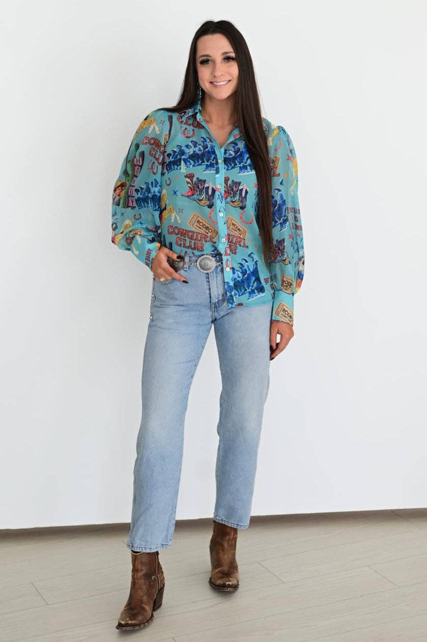 TURQUOISE COWGIRL COLLAGE