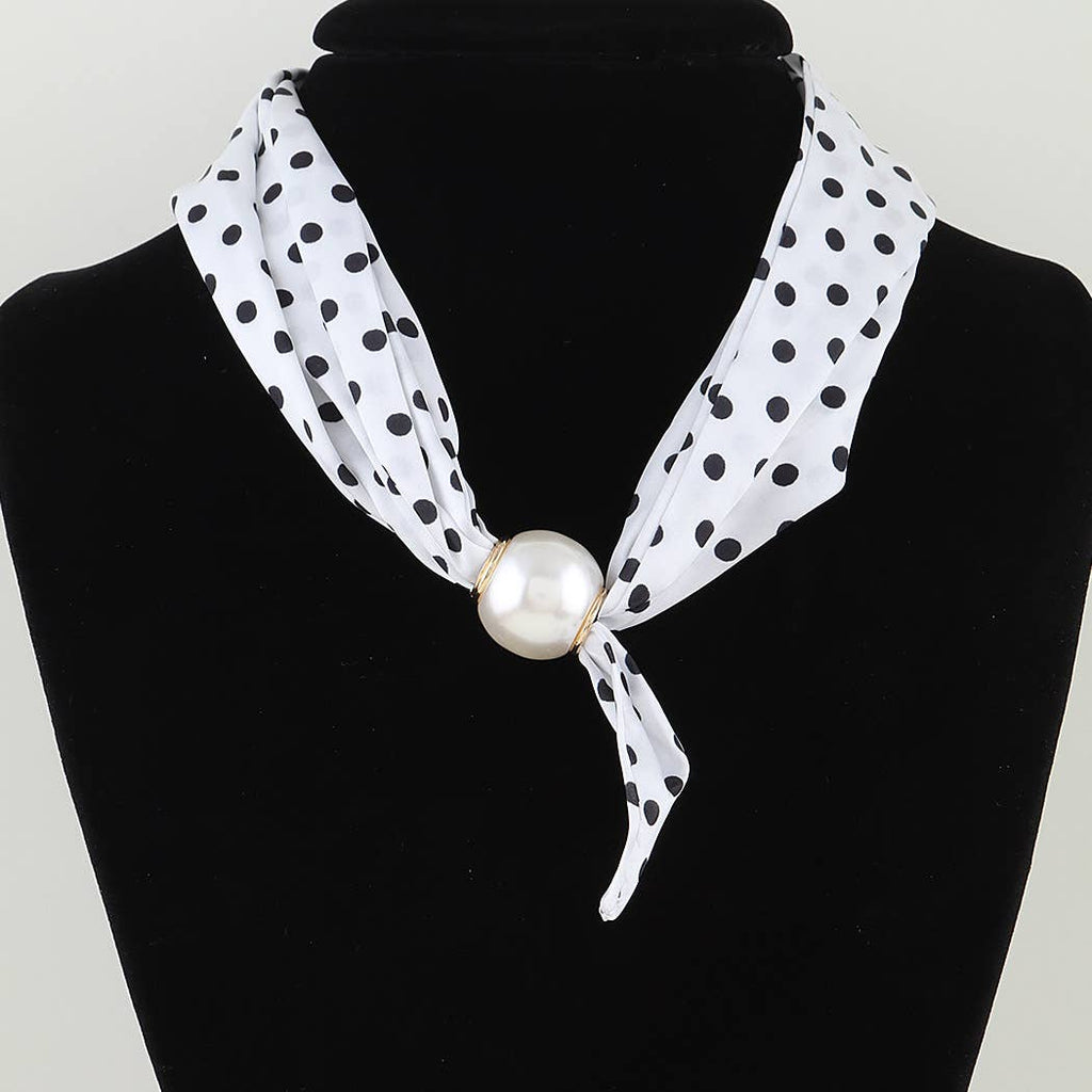 3AM BY H&D ACCESSORIES - Classic Polka Dot Scarf Wrap Necklace