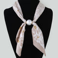 3AM BY H&D ACCESSORIES - Multi Pattern Silk Scarf With Pearl Accent